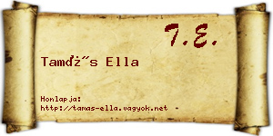 Tamás Ella névjegykártya